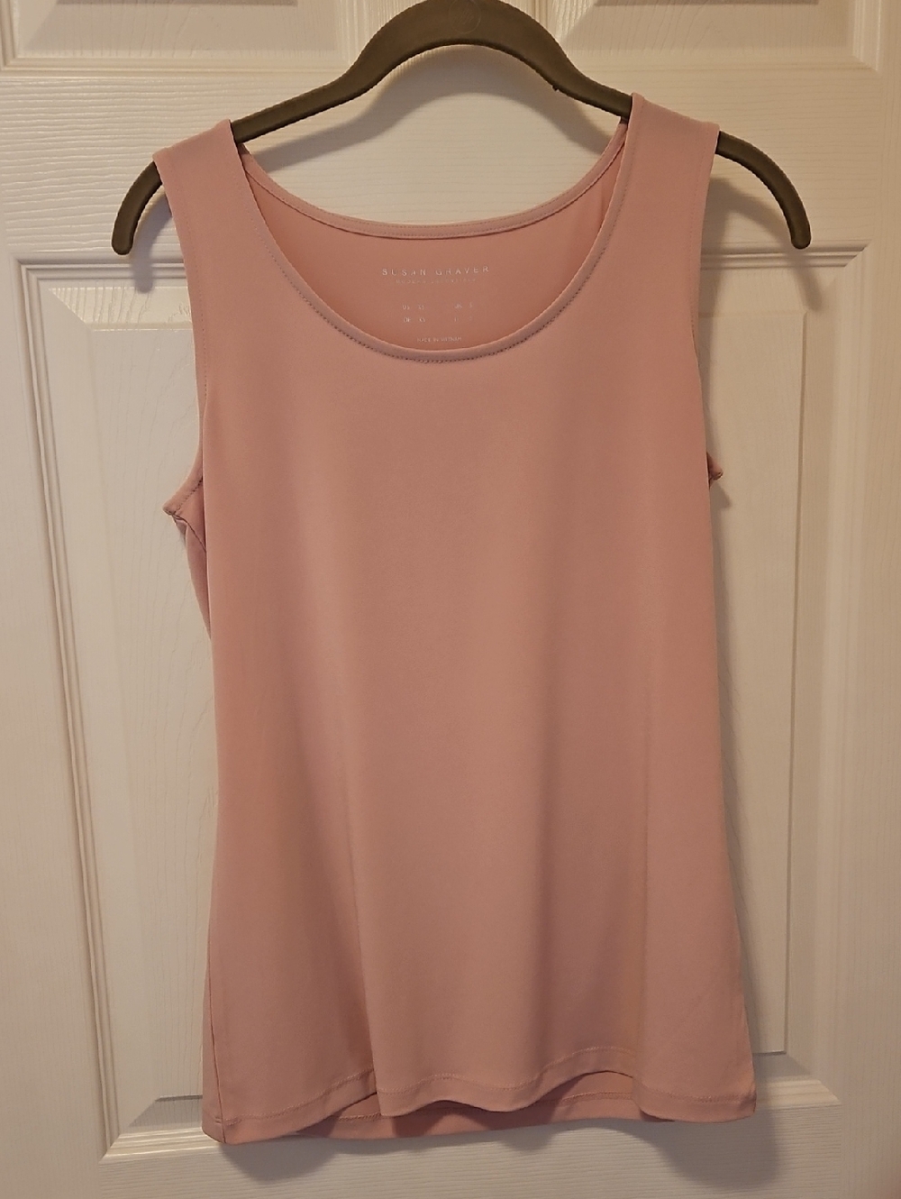 Susan Graver Modern Essentials Sleeveless Pink Scoop Neck Tank Top